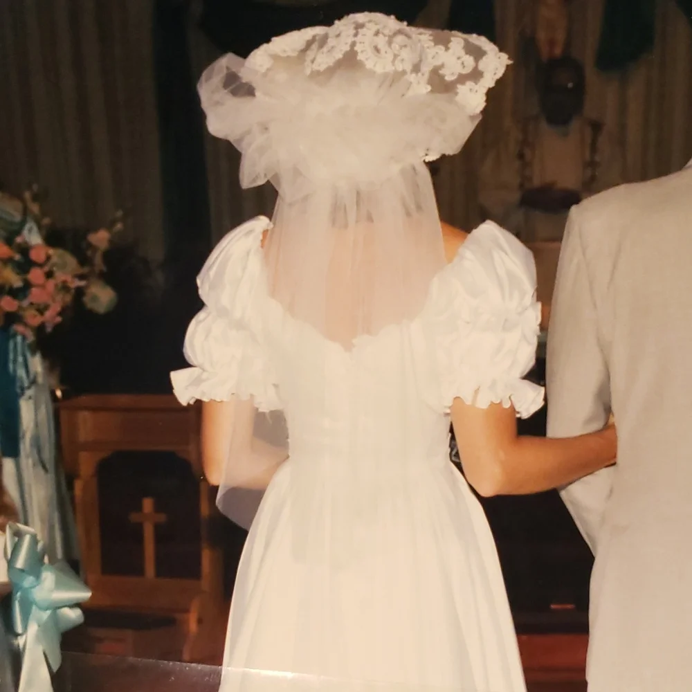 Vintage Appliqued Lace Wedding Hat